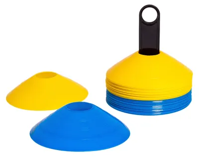 Produktbild von Trainingsscheiben-Set, 40 Stück – 20 gelbe und 20 blaue Reifen für Fußball, Reitsport und Hundetraining