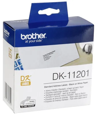 Obrázok produktu pre Brother DK-11201, Čierna na bielej, 400 kusov, DK, Čierna, Biela, Priame teplo, Čína