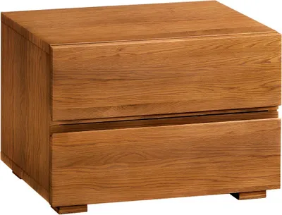 Produktbild von HASENA Wood Line Dupla Nachttisch 2 Schubladen Eiche brandy
