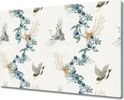 Produktbild von Glas-Herdabdeckplatte Glaskeramikkochfeld-Abdeckung Spritzschutz - 80x52 cm - Vintage Feldblumen