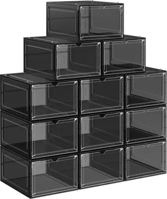 Obrázek produktu pro Průhledná krabice na boty s magnety – organizér do botníku