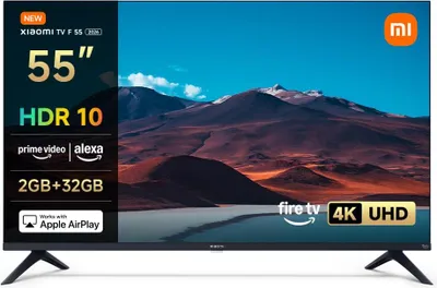 Produktbild von Xiaomi TV 55 (140 cm) Zoll Fernseher, 4K UHD, Smart TV, Fire OS8, Triple Tuner DVB-C/S/S2/T/T2, HDR10, 60Hz mit 120Hz Game Boost, Sprachsteuerung