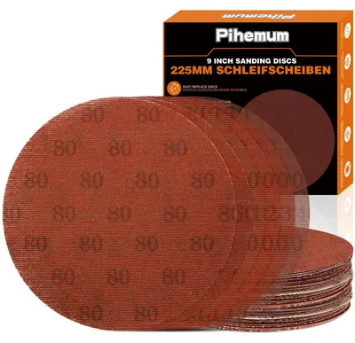 Productafbeelding van 30 stuks schuurschijven 225 mm, korrel 80 120 180 240 320 400, klittenband