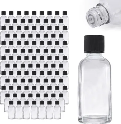 Produktbild von 143 x 30ml Tröpfler-Flasche, Klarglas, schwarzer Deckel