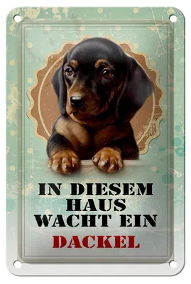 Produktbild von Blechschild Hund 12x18cm in diesem Haus wacht ein Dackel