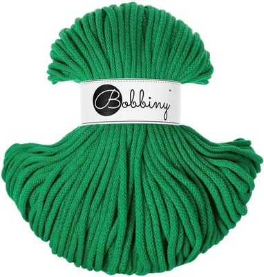 Produktbild von BOBBINY 5 mm Premium Flechtkordel 100 m Garn Häkeln Makramee 50 Farben Farbe Jade Green