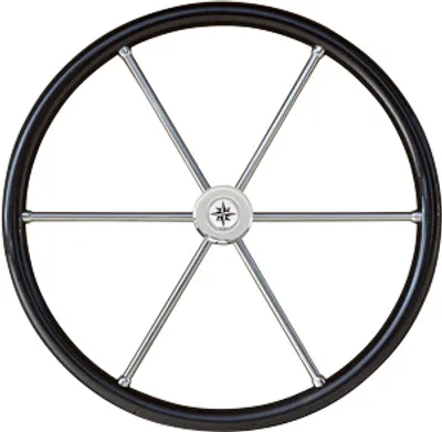 Image de Allpa Volant à 6 branches 'Type 6c' Niro Avec poignée Carbonlook Avec poignées pour les doigts Incl. adaptateur, Ø600mm