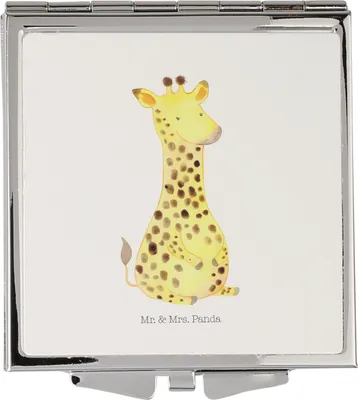 Produktbild von Mr. & Mrs. Panda Kosmetikspiegel Nasenbär - Weiß - Geschenk, Nasenbären, Schminkspiegel klein, Bär, Rüsselbär, Klappbarer Spiegel, Lustige Sprüche, Taschenspiegel