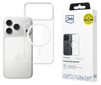 Imagen del producto de Funda transparente "Clear MagCase" de 3MK, compatible con Apple iPhone 17 Pro, de 16 cm (6.3")