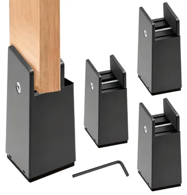 Productafbeelding van Meubelverhoging Set van 4, 10 cm Hoog, Zwart