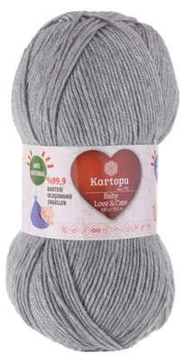 100g Strickgarn Kartopu Baby Love and Care silbergrau