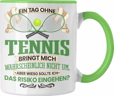 Produktbild von Trendation - Tennis Tasse Geschenk für Tennis-Spieler Spielerin Lustiger Spruch Geschenkidee (Grün)