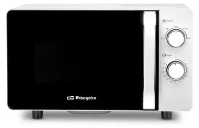 Produktbild von Orbegozo MI 2060 CE, Arbeitsplatte, Solo-Mikrowelle, 20 l, 700 W, Drehregler, Schwarz, Weiß
