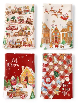 Zdjęcie produktu dla Ścierki kuchenne, zestaw 4 sztuk, 100% bawełna, 48 x 70 cm, czerwone
