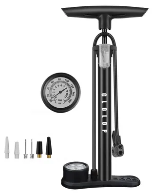 Immagine prodotto di Pompa per bicicletta - Manometro - Adatta per valvole Presta e Schrader - 160 psi (11 bar) - Multifunzione, per biciclette e palloni sportivi
