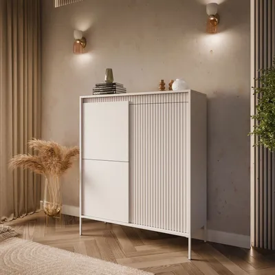 Produktbild von Hohe dreitürige Kommode YASUMI 3D Beige