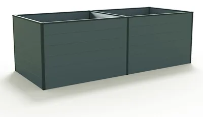 Image de GFP Carré potager surélevé pour herbes et légumes Aluminium DANIELA - 235 x 77 x 77 cm - ANTHRACITE