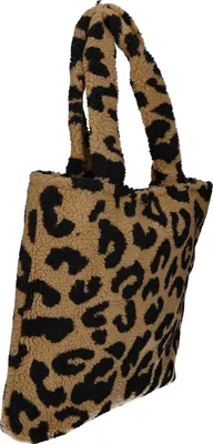 Produktbild von Textil-Henkeltasche mit Leopardenmuster, Braun, 35 cm breit, 38 cm hoch, 7 cm tief