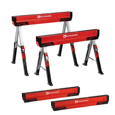 Produktbild von Werkzeugkönig Profi-Arbeitsbock 2er-Set, höhenverstellbar & klappbar, bis 1200 kg