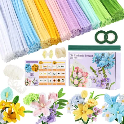 600 Pfeifenreiniger, 11 Farben, Bastelset mit Zubehör