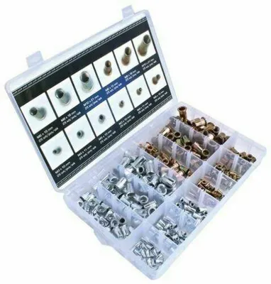 Produktbild von Asta Blindnietmutter Set M3-M4-M5-M6-M8-M10 Nietmutter Stahl Flachkopf 300 tlg