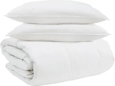 Produktbild von Bettdecken Set mit Kissen 3 pcs Weiß Daunenfeder