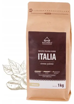 Zdjęcie produktu dla Świeżo palona kawa Italia 1kg ziarnista ciemne palenie Bacówka