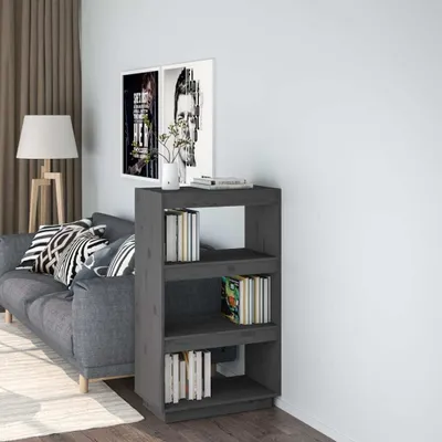 Produktbild von "2026 Promotion" Bücherregal - Standregal - Aktenregal - Grau 60x35x103 cm - Massivholz Kiefer - Wohnzimmerschrank CC27478