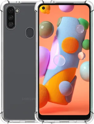 Image de Housse de téléphone portable adaptée au Samsung Galaxy A11
transparent - Housse antichoc en silicone TPU avec bumper Shockproof - Smartphonica