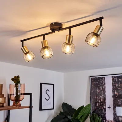 Produktbild von Pieve »Pieve« Deckenlampe aus Metall schwarz, gold Zimmerlampe