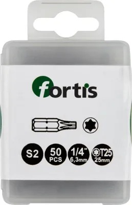 Produktbild von Fortis 4317784729079, 50 Stück(e), Torx, T25, 1/4", 25 mm