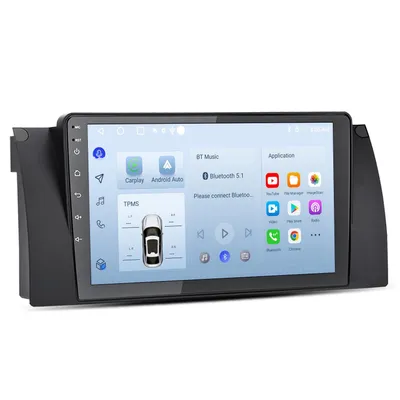 Obrázok produktu pre Android autorádio 9'' 64 GB pre BMW X5 E53 1999–2006 Carplay Android Auto navigácia Bluetooth