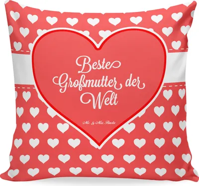 Produktbild von Mr. & Mrs. Panda kissen für sofa Großmutter - Geschenk, Enkel, Oma, Dekokissen, 40x40, Großeltern, Couchkissen, Deko, Omma, Enkelkind, kuschelkissen