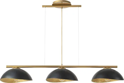 Obrázok produktu pre Dekoratívne závesné svietidlo zlatý rám tri čierne a zlaté nepravidelné kupoly Solárne 3xE27 15W Sigma Lighting