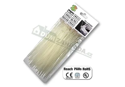 Obrázok produktu pre Bradas TS1125100N, Priehľadná, 1 hlava/hlavy, CE, PAHs, 100 mm, 2,5 mm, 100 kusov