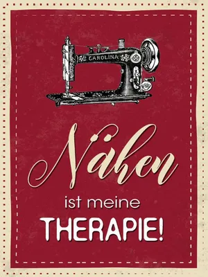 Produktbild von vianmo Holzschild 40x30 cm Nähen ist meine Therapie