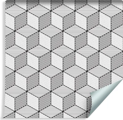 Zdjęcie produktu dla Tapeta Dekoracja  Ścienna GEOMETRYCZNE Czarno-Białe Sześciany z modnym efektem 3D