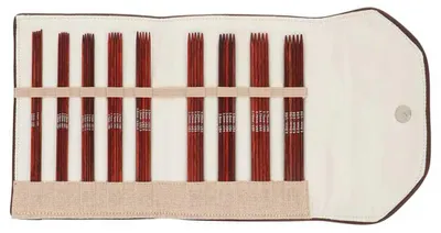 Produktbild von KnitPro Cubics Strumpfstricknadel-Set 15 cm (2,00 – 4,00 mm) – Ergonomisches Holz-Nadelspiel