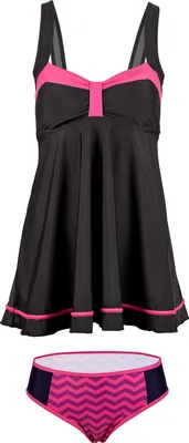 Produktbild von BECO the world of aquasports Tankini Zigzag mit angesagtem Zickzack-Muster schwarz-pink 36 B