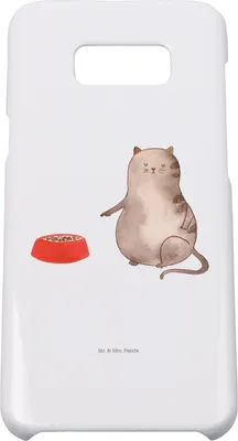 Produktbild von Mr. & Mrs. Panda Samsung Galaxy S8 plus Handyhülle  Katze Fressen - Weiß - Geschenk, Handy, Hülle, Case, Cover