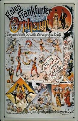 Produktbild von Blechschild Nostalgieschild Frankfurter Orphäum Theater Bühne