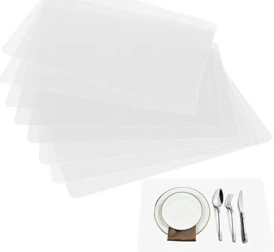 Produktbild von Platzset Set 8 Stück, transparent, 45x30 cm, waschbar, hitzebeständig, für Esszimmer