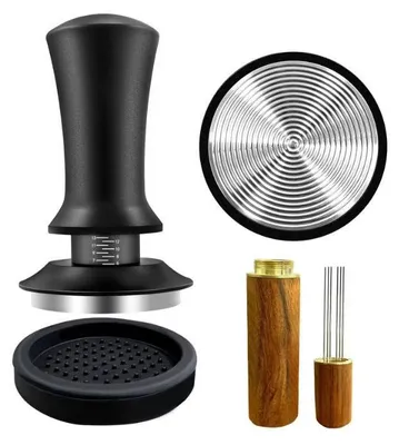 Obrázek produktu pro Tamper na espresso 53 mm: Nastavitelný ruční tamper DR.LILIANG pro portafiltr o průměru 53,3-54 mm, pružinový, kalibrovaný tamper s konstantním tlakem - ideální dárek pro baristy a milovníky kávy.