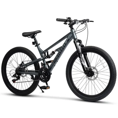 Produktbild von VELORS Mountainbike 24 Zoll Fahrrad 21 Gang Shimano Tourney Schaltwerk Kettenschaltung mechanische Scheibenbremse Fully MTB für Herren Damen Jungen