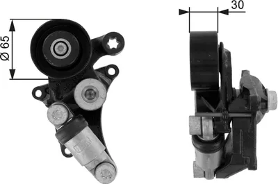 Produktbild von GATES T38305 Spannrolle Keilrippenriemen 65mm passend für MERCEDES-BENZ E-Klasse Limousine (W211) C-Klasse Limousine (W203) E-Klasse T-modell (S211)