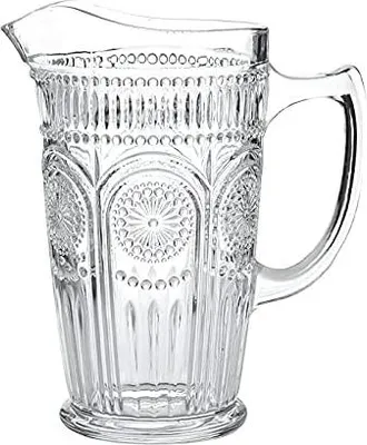 Produktbild von Kingrol 1.5L Glaskanne, 50oz Vintage Wasserkaraffe Krug für Eistee, hausgemachten Saft, Getränke, hitzebeständige Borosilikatglas-Karaffe für heißes/kaltes Wasser