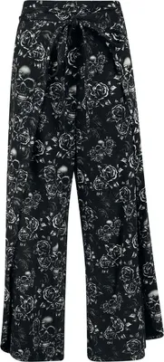 Produktbild von Black Premium by EMP Damen schwarze Stoffhose mit Muster S-M