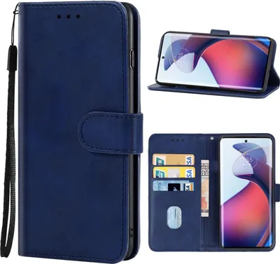 Produktbild von Mobigear Wallet  Motorola Moto G72 Hülle Klapphülle Geldbörse - Blau