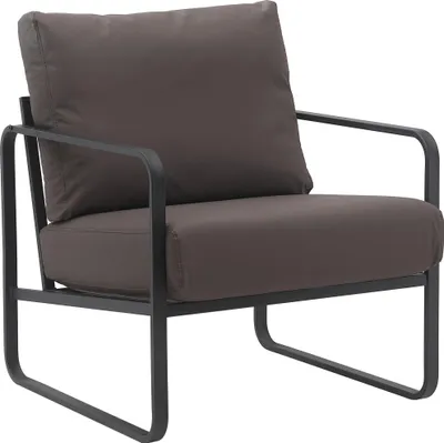 Produktbild von CLP Lounger Manea mit Metallgestell braun Kunstleder
