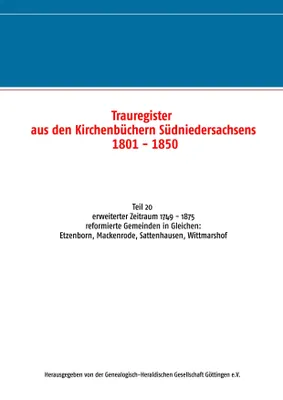 Produktbild von Trauregister aus den Kirchenbüchern Südniedersachsens 1801 - 1850